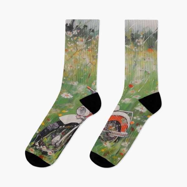 Item preview, moped in the meadow  designed and sold by elegantpaterns.