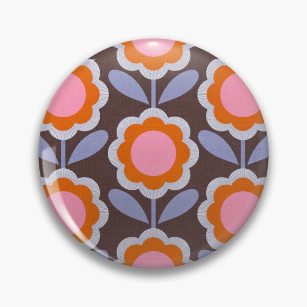 Item preview, Copy of Bold Retro 70s Daisy Flowers in Bloom - Brown and Pink designed and sold by Dominiquevari.