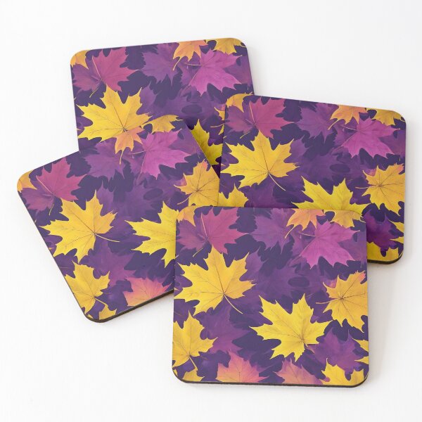 Item preview, YELLOW AND VIOLET MAPLE LEAVES designed and sold by Ciervo Primavera.