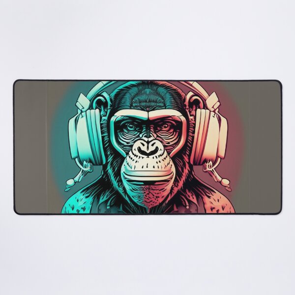 Item preview, A chimpanzee in Headphones.  designed and sold by Boxing Kangaroo Retail Company.