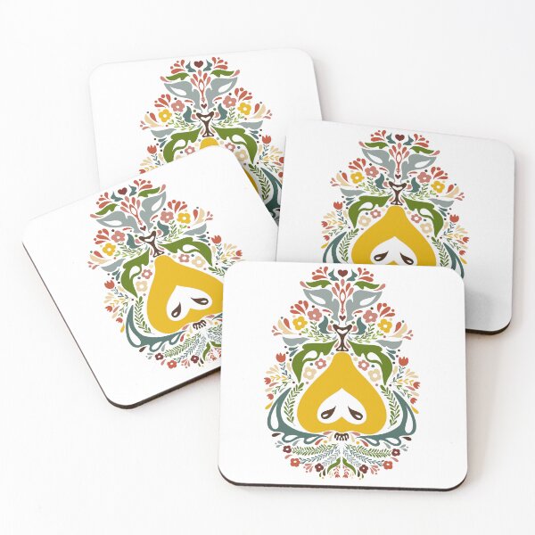 Item preview, Pear Folk Art Print Fruit Print Nordic Art  designed and sold by NayaChu.