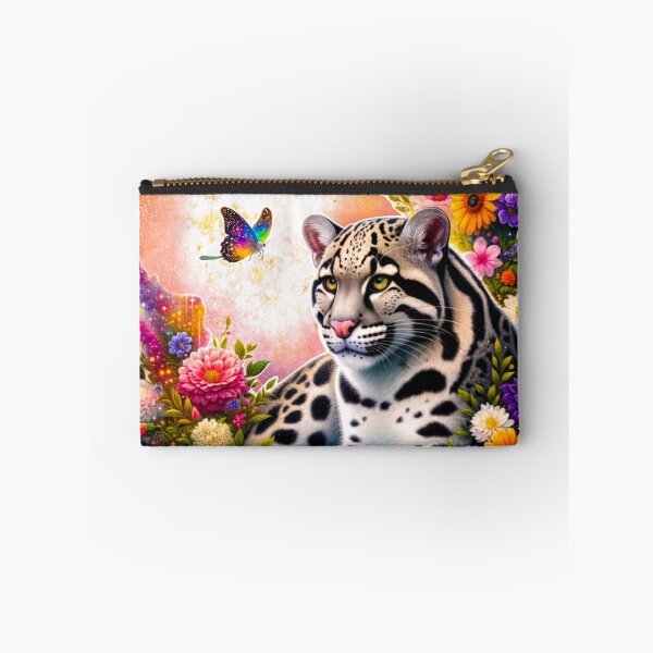 Item preview, Sunda Clouded Leopard in magical floral frame designed and sold by CritterManiaUK.