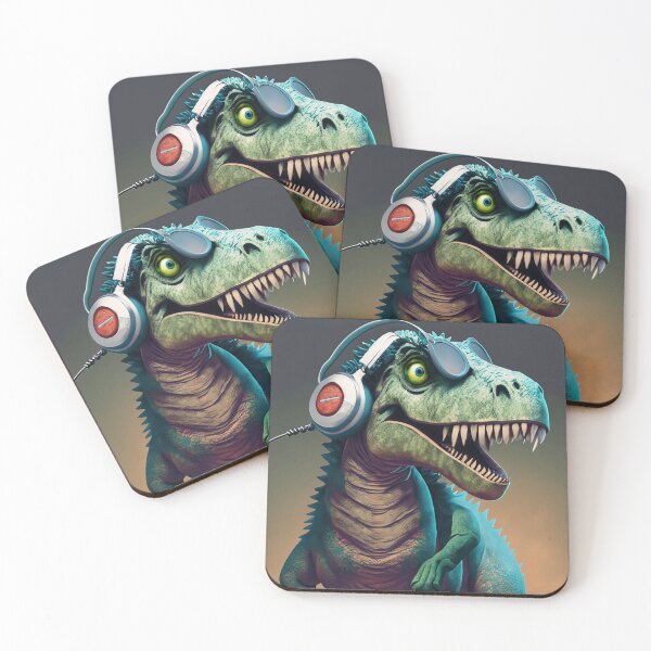 Item preview, A dinosaur wearing headphones designed and sold by Boxing Kangaroo Retail Company.
