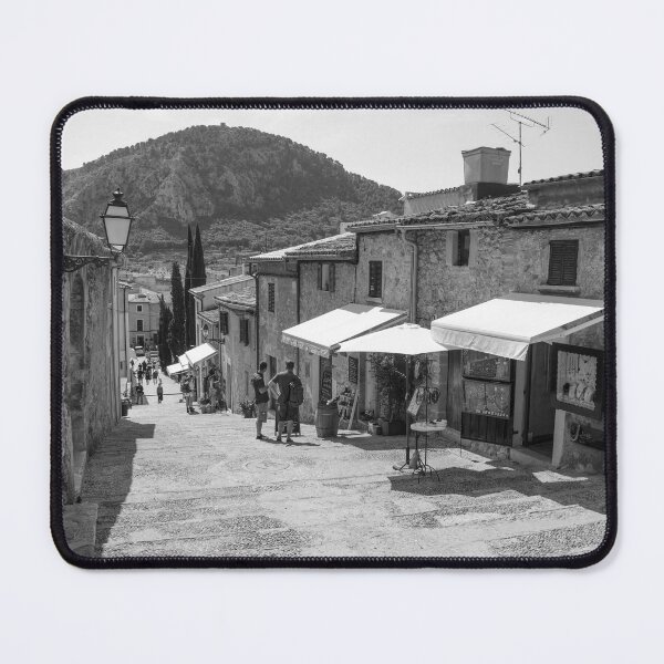Item preview, Looking Down Calvari Steps Pollensa Town Black And White designed and sold by GG WALL ART.