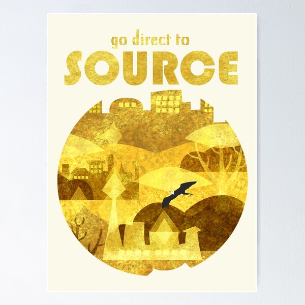 Go direct to SOURCE Golden Landscape with Seagull Poster
