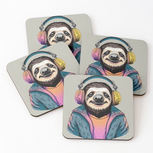 Item preview, A sloth in oversized headhones designed and sold by Boxing Kangaroo Retail Company.