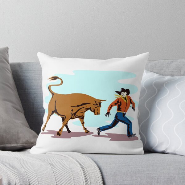 Item preview, Raging Bull Attacking Rodeo Cowboy Retro designed and sold by retrovectors.
