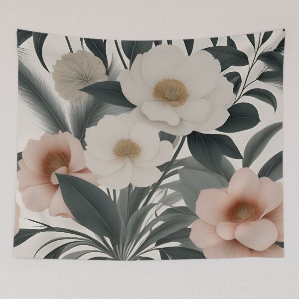Item preview, RogerPattern - "Whispering Petals: Elegance in White and Pink" designed and sold by RogerPattern.