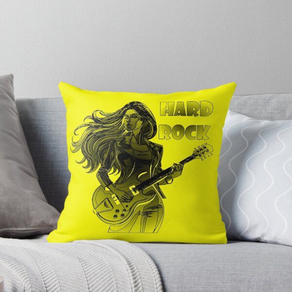 Aperçu de l'œuvre Hard Rock Rhapsody,silhouette d'une fille guitariste créée et vendue par AgarutanPrint.