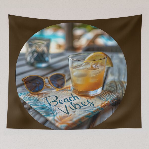 Item preview, Refreshing Evening Sketch: Handwriting "Beach Vibes" on Napkin designed and sold by Ace Apparel  Attire.