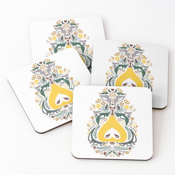 Item preview, Pear Folk Art Print Fruit Print Nordic Art  designed and sold by NayaChu.