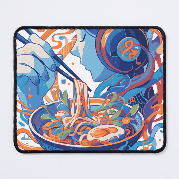 Item preview, Abstract Girl With Headphones Eating Noodles designed and sold by CoolMantras.