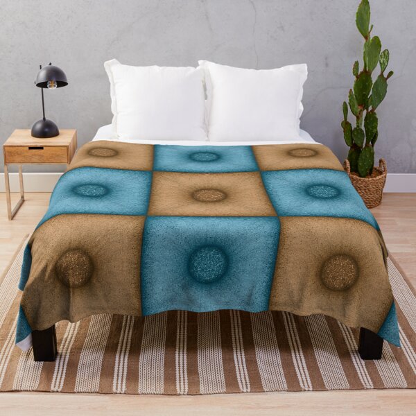 Item preview, Chess pattern from "Pouf" tiles the color of sand and light blue designed and sold by Cherevan.