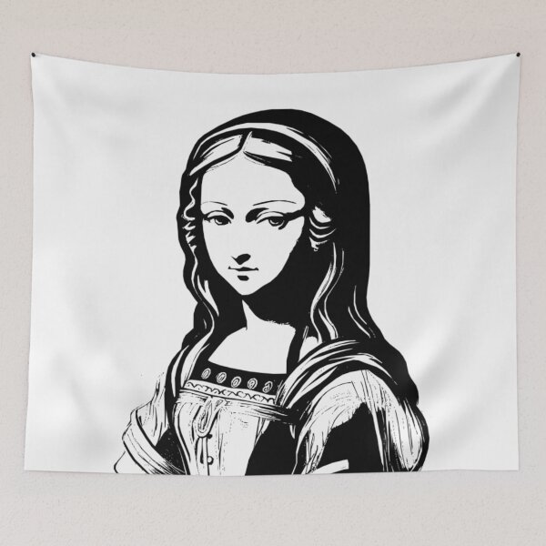 Aperçu de l'œuvre Illustration noire de Monalisa créée et vendue par adlkh.