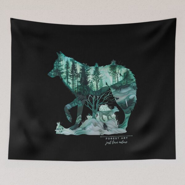 Item preview, Forest Wolf Just Love Nature Forest Art  designed and sold by BetiOnDemand.