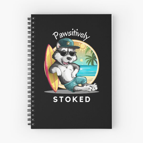 Item preview, Pawsitively Stoked! Husky surfer t-shirt designed and sold by Centek90.