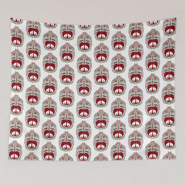 Item preview, Apple Folk Art Print Fruit Print Nordic Art  designed and sold by NayaChu.