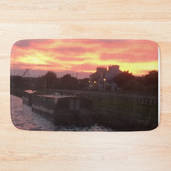 Item preview, Sunset on river and canal boats  designed and sold by Running-Duck.
