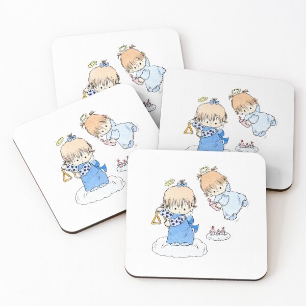 Item preview, Two little angels with candles on clouds designed and sold by taritingle.