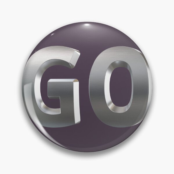 Item preview, 'GO' brushed steel texture lettering 3D illustration designed and sold by trepiu.