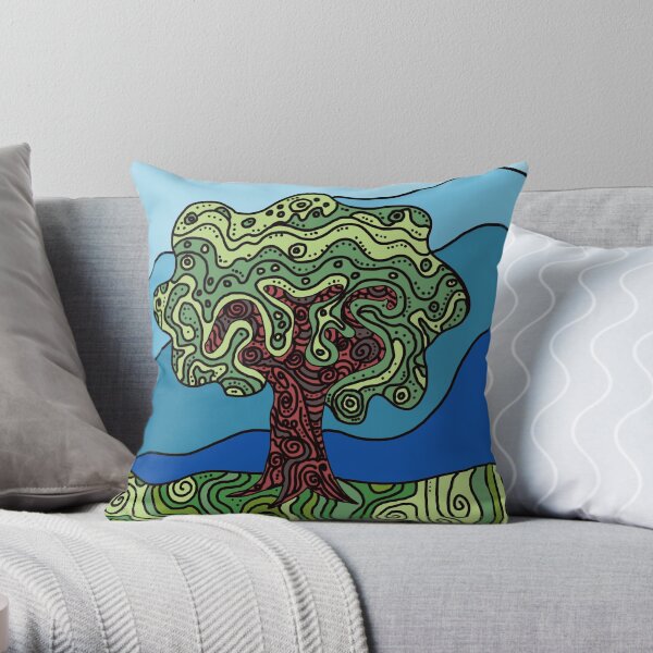 Earth Tree Throw Pillow