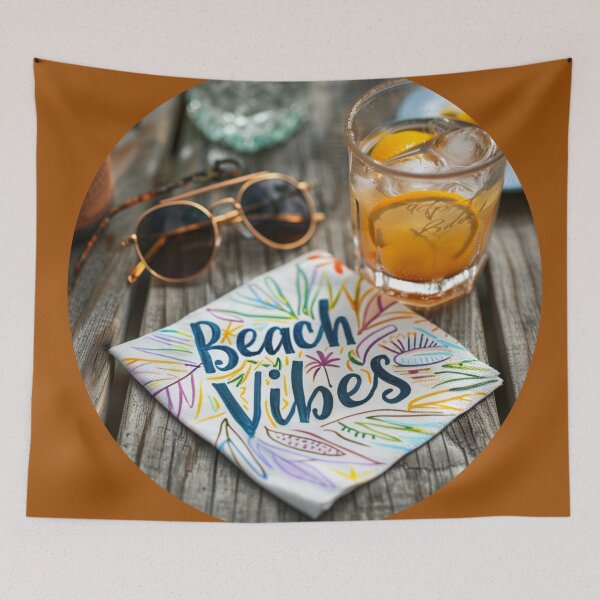 Item preview, Whimsical Evening Scribbles: Handwriting "Beach Vibes"  designed and sold by Ace Apparel  Attire.
