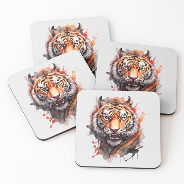 Item preview, Vicious Tiger Face / Watercolor Art designed and sold by PolygonPinnacle.