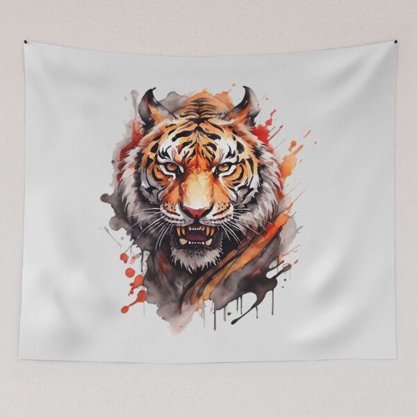Item preview, Vicious Tiger Face / Watercolor Art designed and sold by PolygonPinnacle.