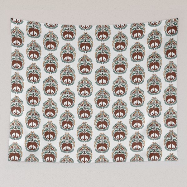 Item preview, Apple Folk Art Print Fruit Print Nordic Art  designed and sold by NayaChu.
