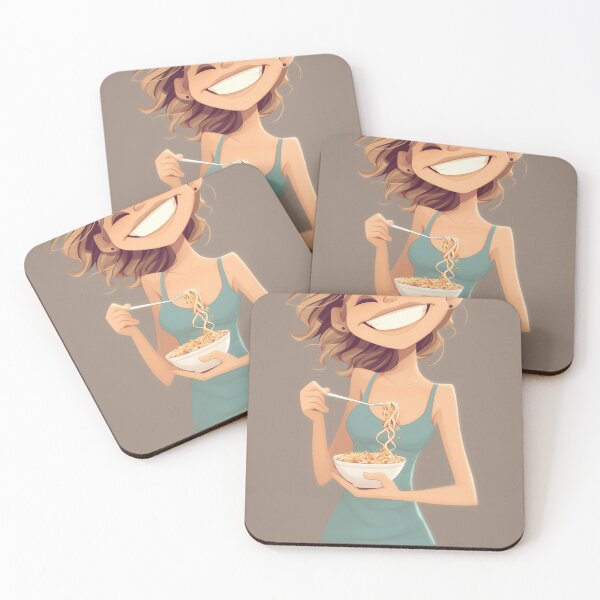 Artikelvorschau, Cute Girl Eating Spaghetti entworfen und verkauft von CoolMantras.