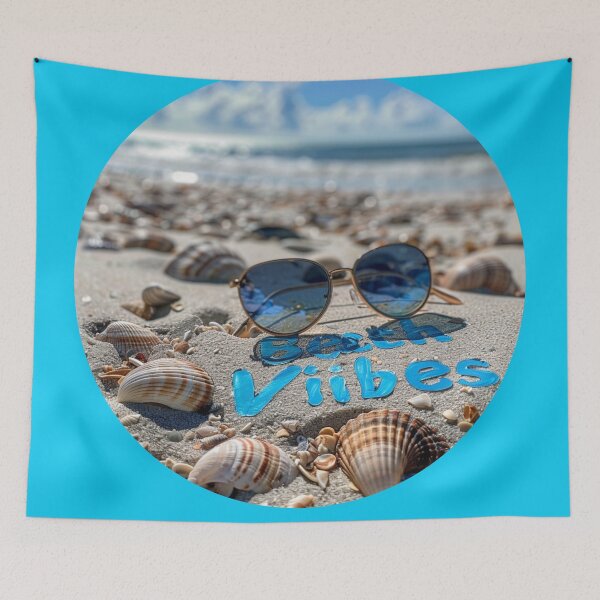 Item preview, Coastal Serenity Scribbles: Handwritten "Beach Vibes" designed and sold by Ace Apparel  Attire.