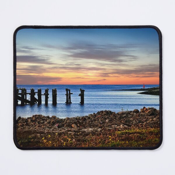 Item preview, Sunset across the Groynes at South Gare Redcar designed and sold by RosRidleyPhoto.