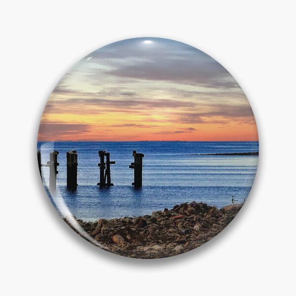 Item preview, Sunset across the Groynes at South Gare Redcar designed and sold by RosRidleyPhoto.