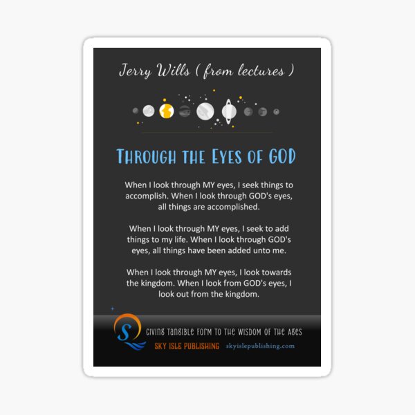 Through the Eyes of GOD Sticker
