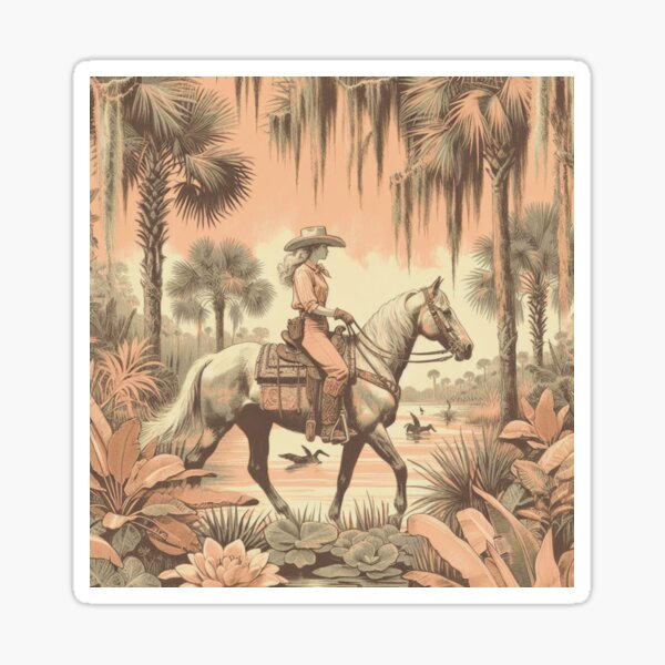 Item preview, Tropical Florida Cowgirl with Palms  designed and sold by FloridaWildOnes.