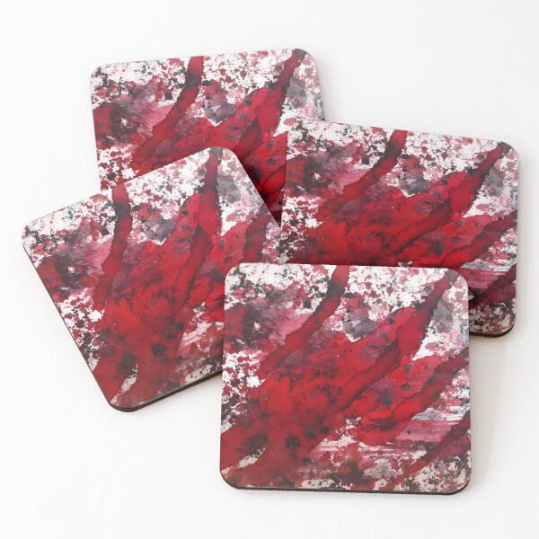 Item preview, Red, White, and Black Alcohol Ink Painting designed and sold by freshinkarts.