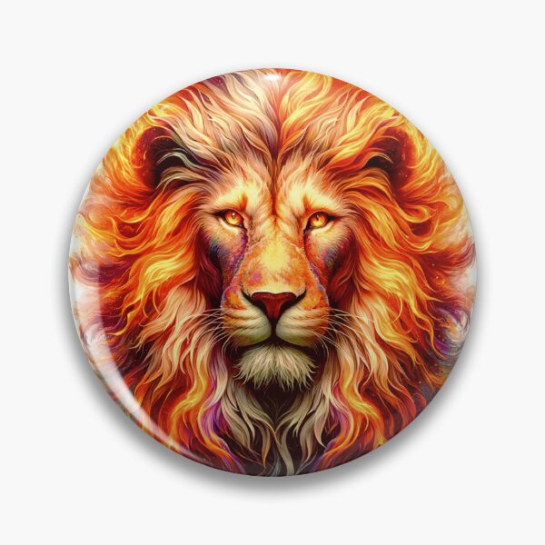 Item preview, Lion with Vibrant Fire mane Spirit Animal designed and sold by CritterManiaUK.