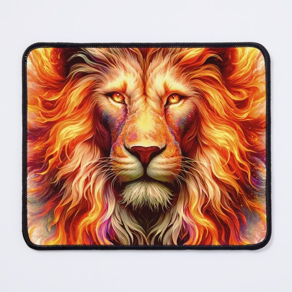 Item preview, Lion with Vibrant Fire mane Spirit Animal designed and sold by CritterManiaUK.