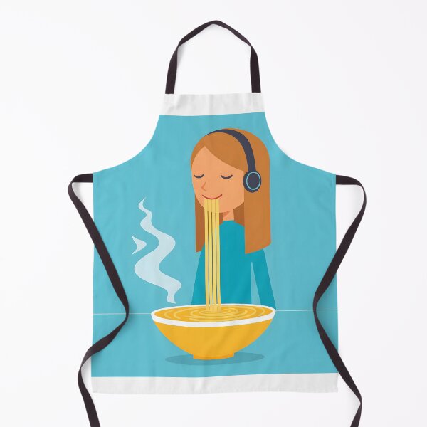 Artikelvorschau, Girl With Headphones Eating Spaghetti entworfen und verkauft von CoolMantras.