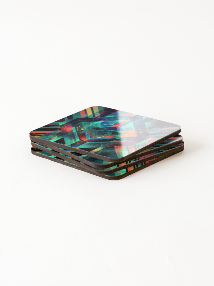 Thumbnail 4 of 5, Coasters (Set of 4), Colorful Abstract Geometric Pattern designed and sold by adlkh.