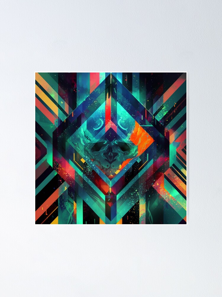 Thumbnail 1 of 3, Poster, Colorful Abstract Geometric Pattern designed and sold by adlkh.