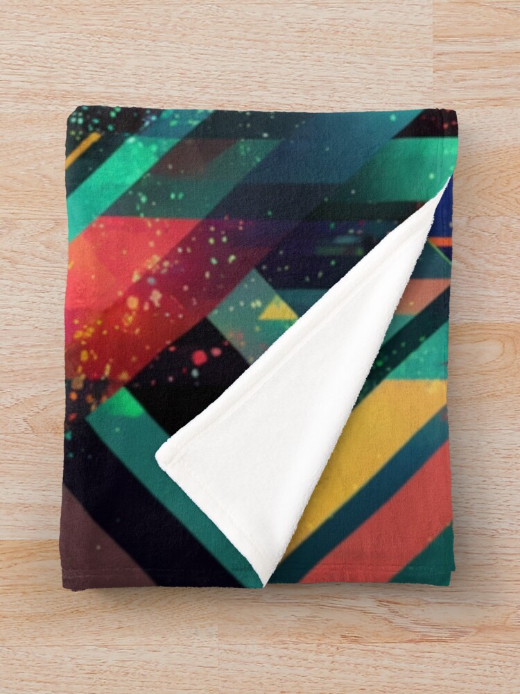 Thumbnail 3 of 6, Throw Blanket, Colorful Abstract Geometric Pattern designed and sold by adlkh.