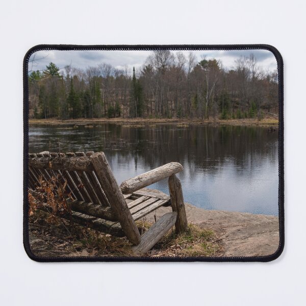 Item preview, Old Bench Overlooking a Lake in Ontario designed and sold by jrtwynam.