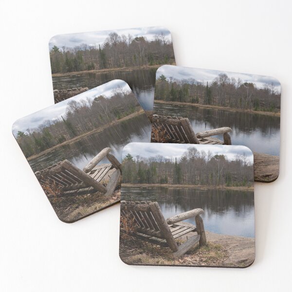 Item preview, Old Bench Overlooking a Lake in Ontario designed and sold by jrtwynam.