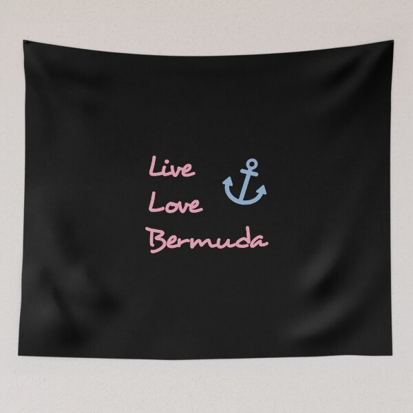 Item preview, Live Love Bermuda Script Text with Anchor Dark Color designed and sold by TinyStarAmerica.