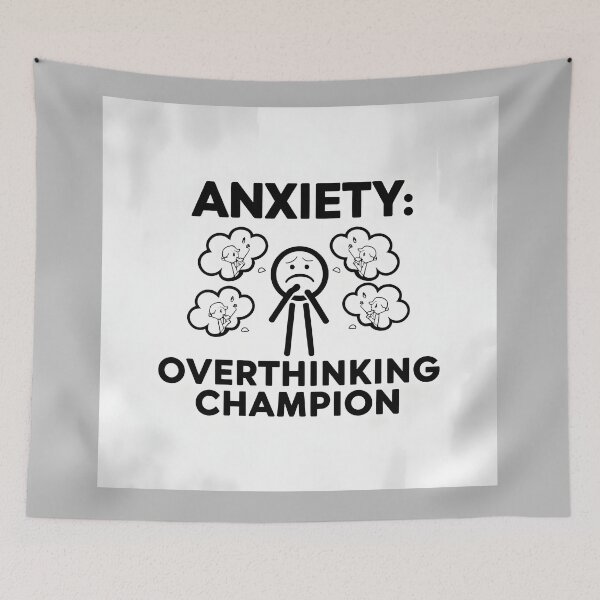 Item preview, Anxiety Champion: Master of Overthinking designed and sold by MillennialVibe.