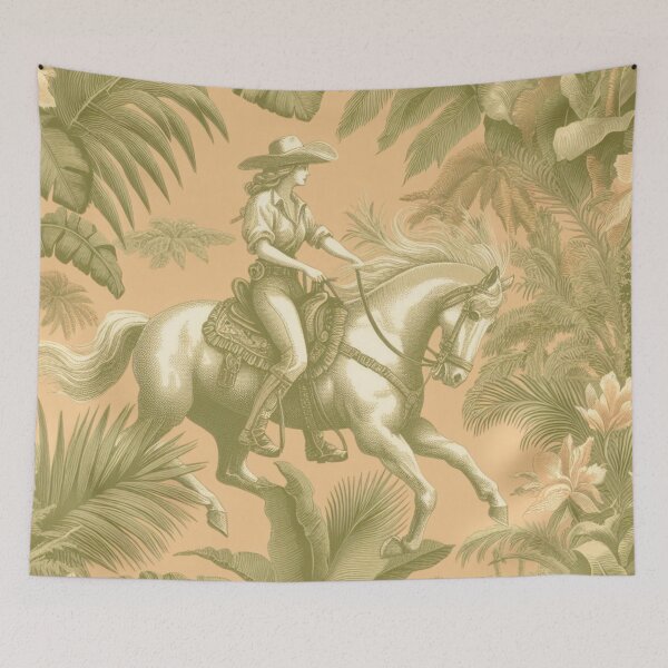 Item preview, Florida Cowgirl French Toile Style in Pastels designed and sold by FloridaWildOnes.