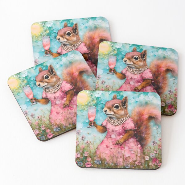 Item preview, Squirrel in a Pink Dress and Pearls  designed and sold by Angelandspot.