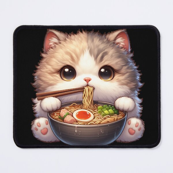 Item preview, Kawaii Kitten Eating Ramen 14 designed and sold by Totally4Ryo.