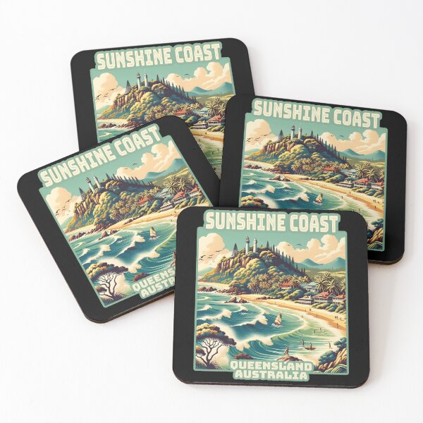 Item preview, Vintage Sunshine Coast Queensland Australia Landmark Skyline. designed and sold by Unitepeople.